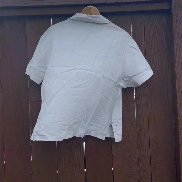 silver Lake tan ladies Button down Blouse Size M - Picture 2 of 8
